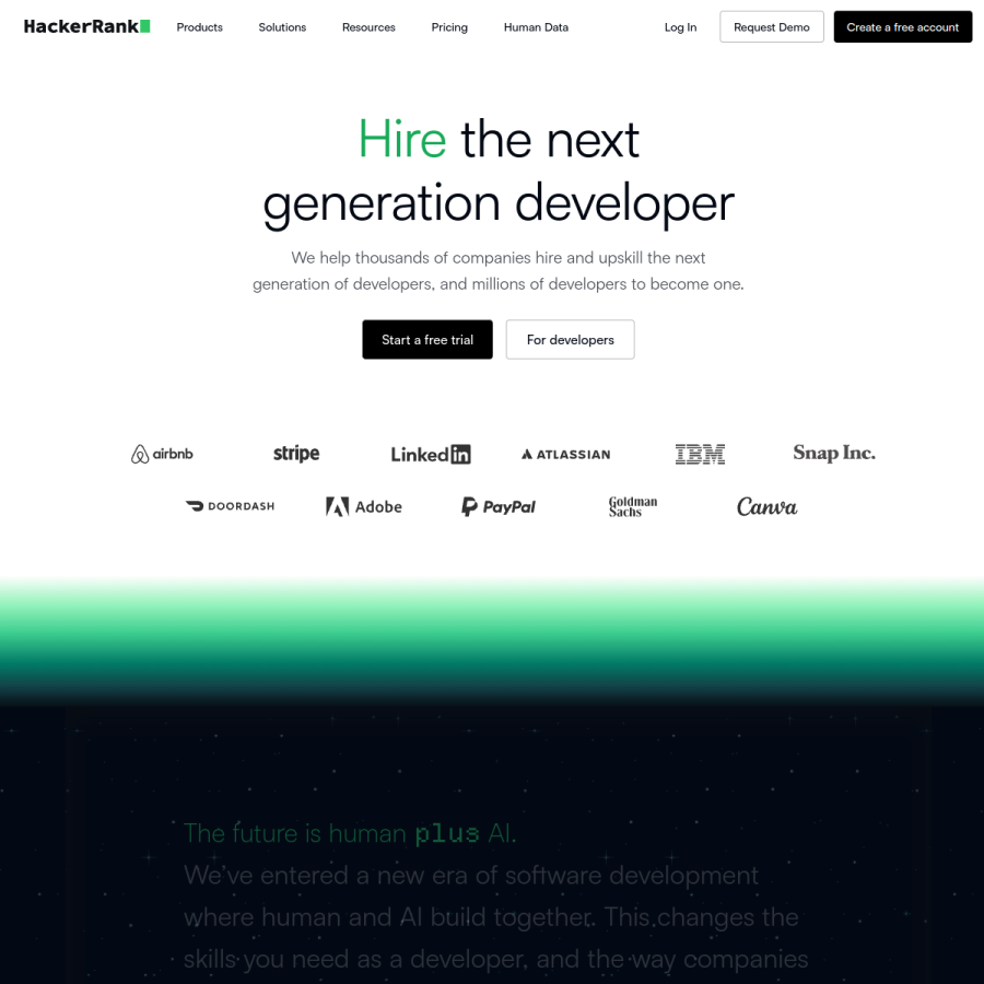 hackerrank.com homepage screenshot