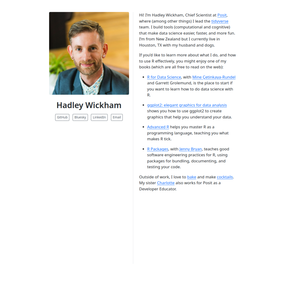 hadley.nz homepage screenshot