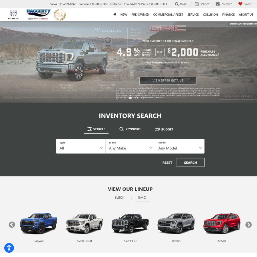 haggertybuickgmc.com homepage screenshot