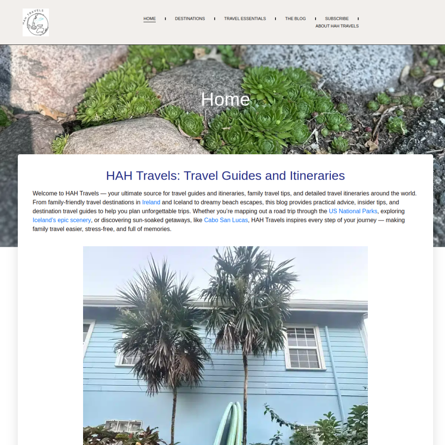 hahtravels.com homepage screenshot