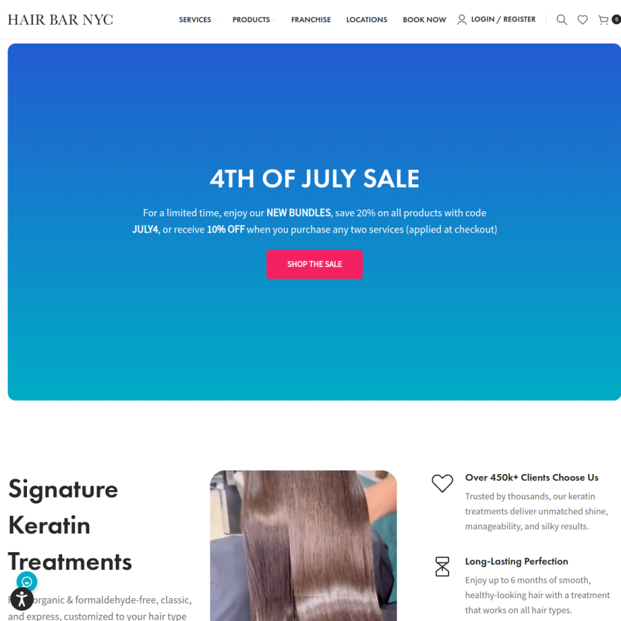 hairbarnyc.com homepage screenshot