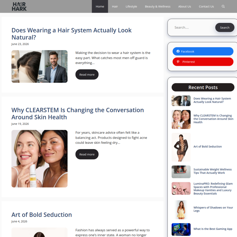 hairhark.com homepage screenshot