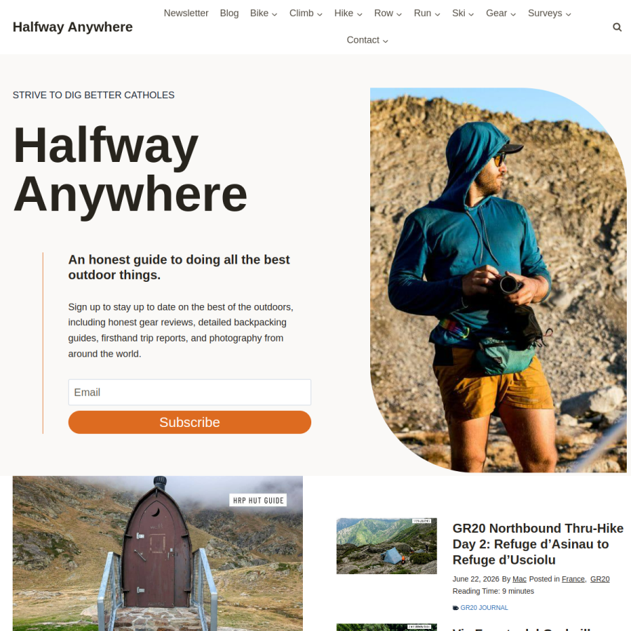 halfwayanywhere.com homepage screenshot