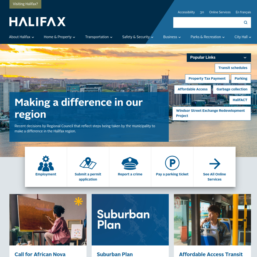 halifax.ca homepage screenshot
