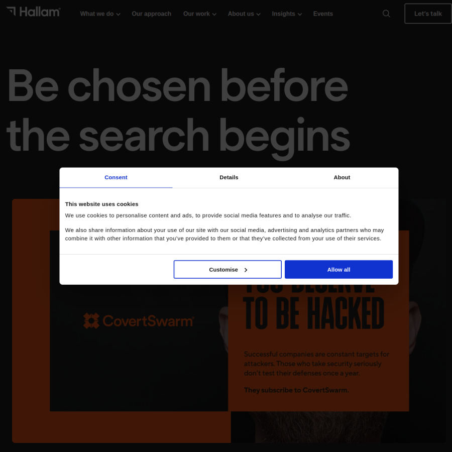 hallam.agency homepage screenshot