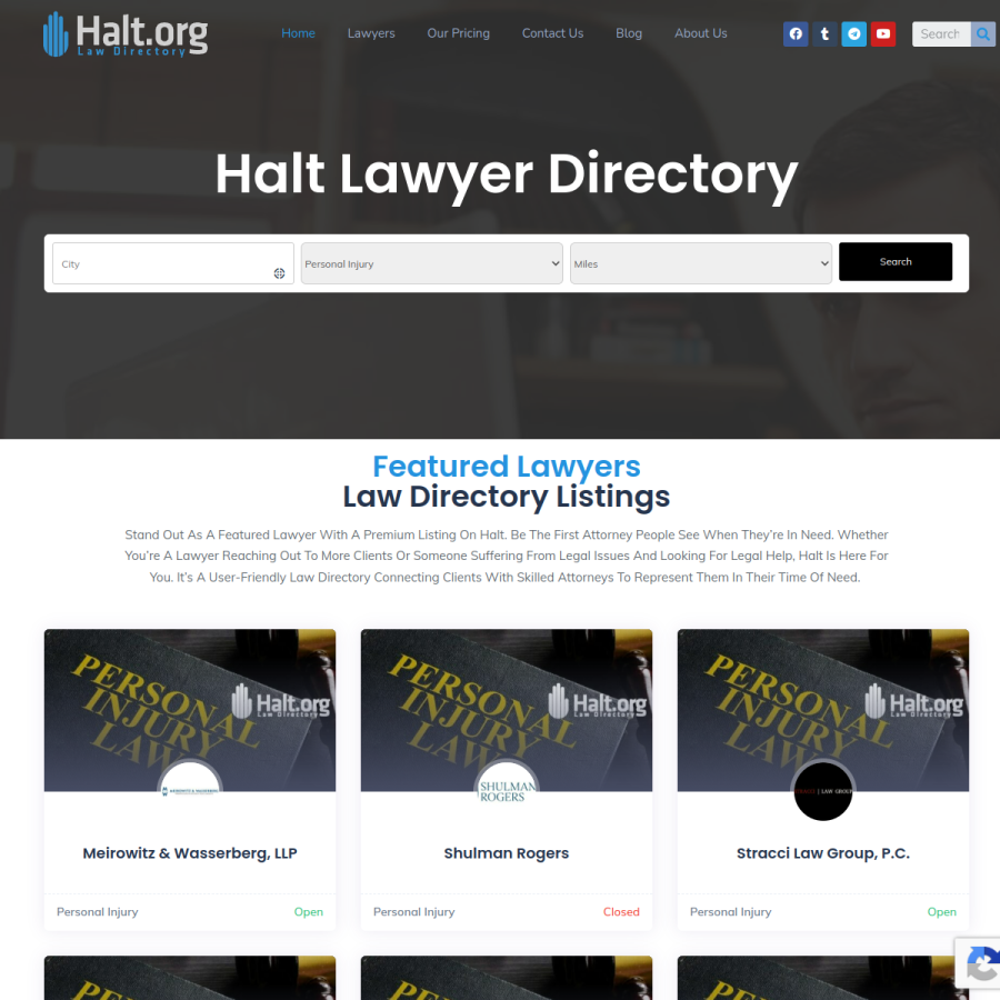 halt.org homepage screenshot