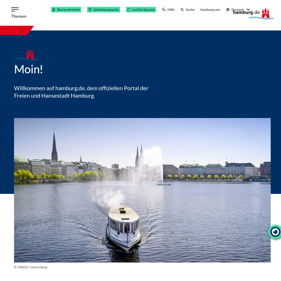 hamburg.de homepage screenshot