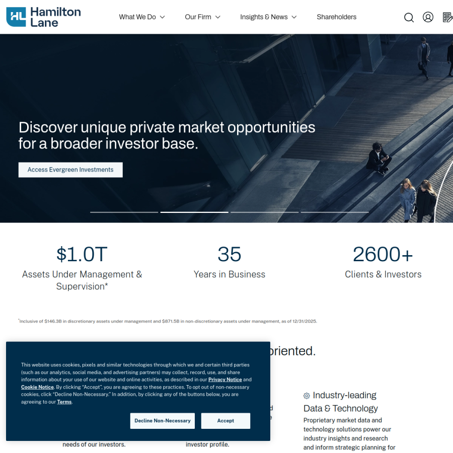 hamiltonlane.com homepage screenshot