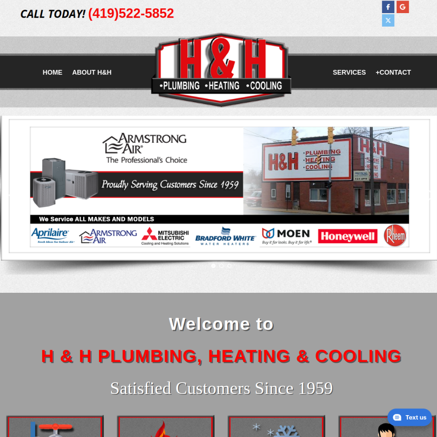 handhsupply.com homepage screenshot