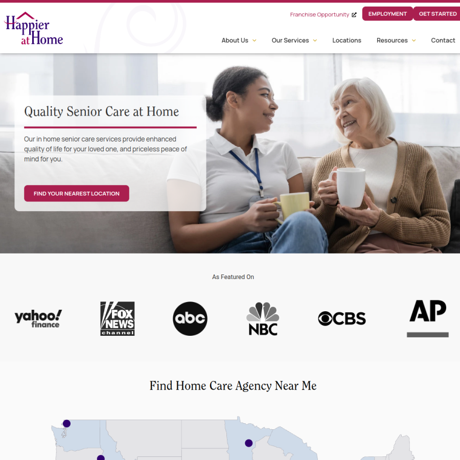 happierathome.com homepage screenshot