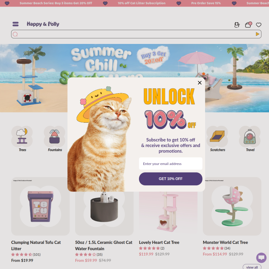 happyandpolly.com homepage screenshot