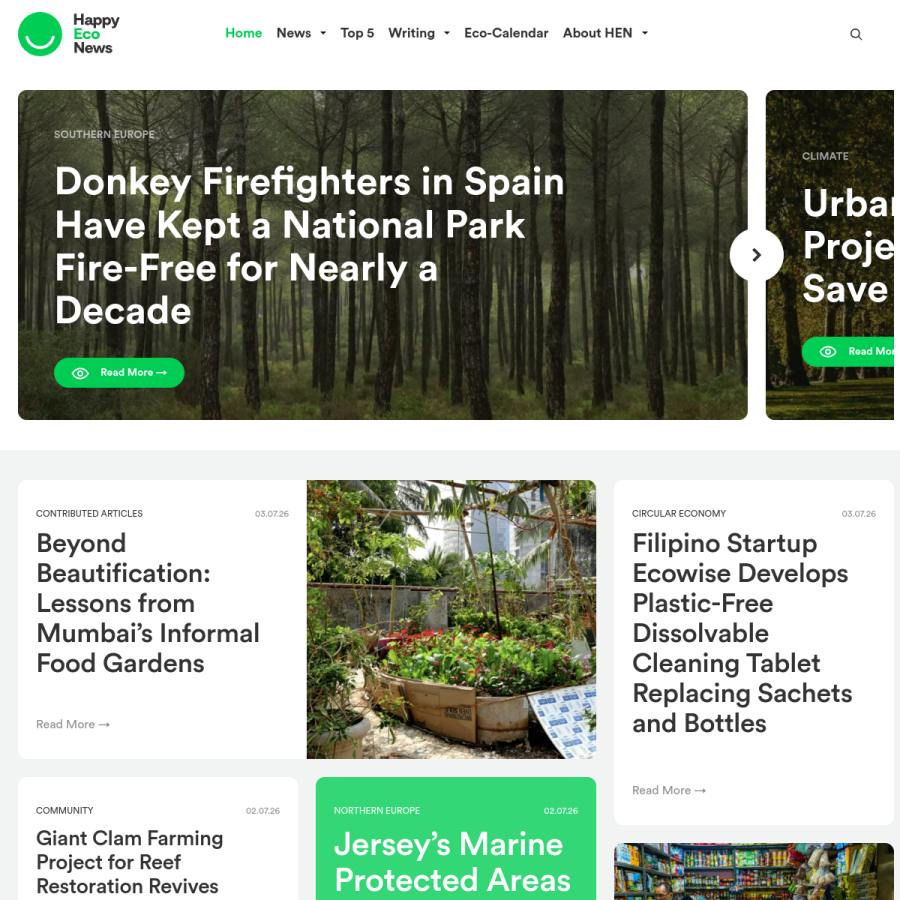 happyeconews.com homepage screenshot