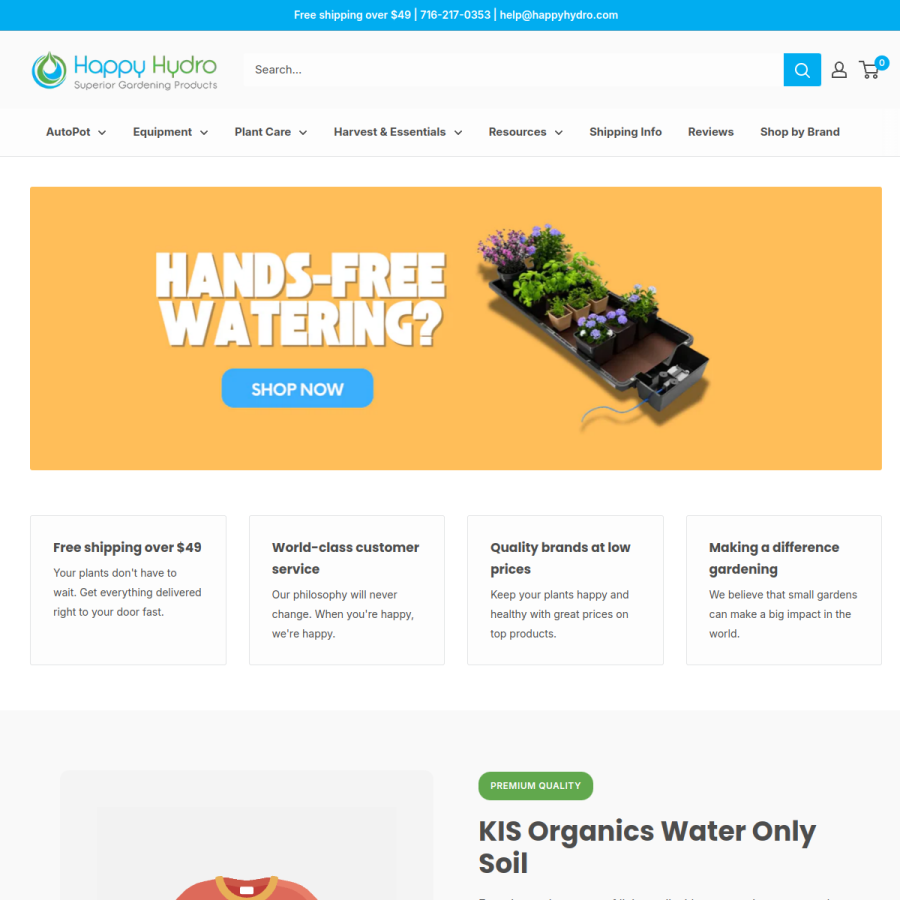 happyhydro.com homepage screenshot