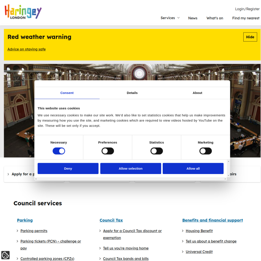 haringey.gov.uk homepage screenshot