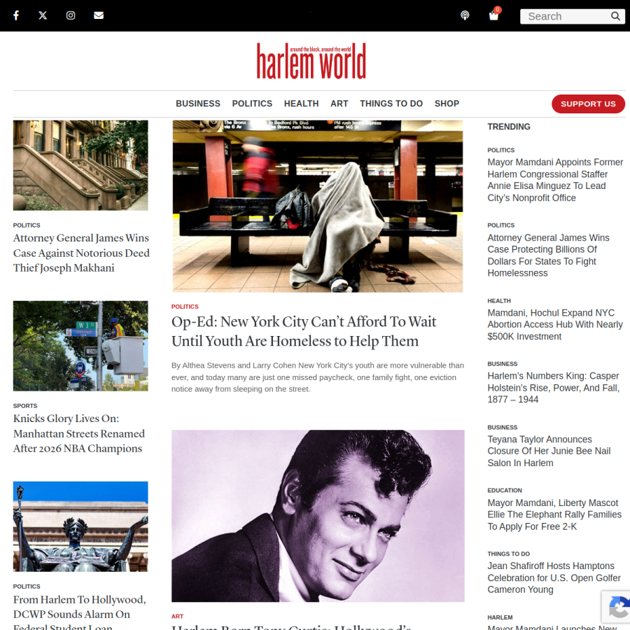 harlemworldmagazine.com homepage screenshot