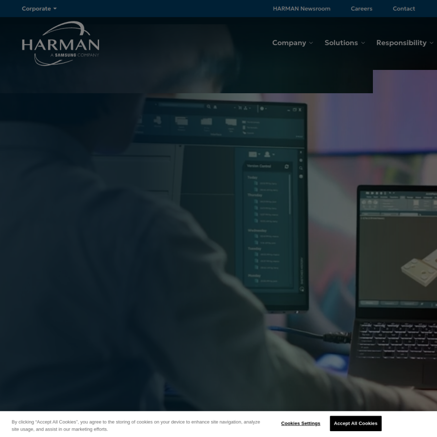 harman.com homepage screenshot