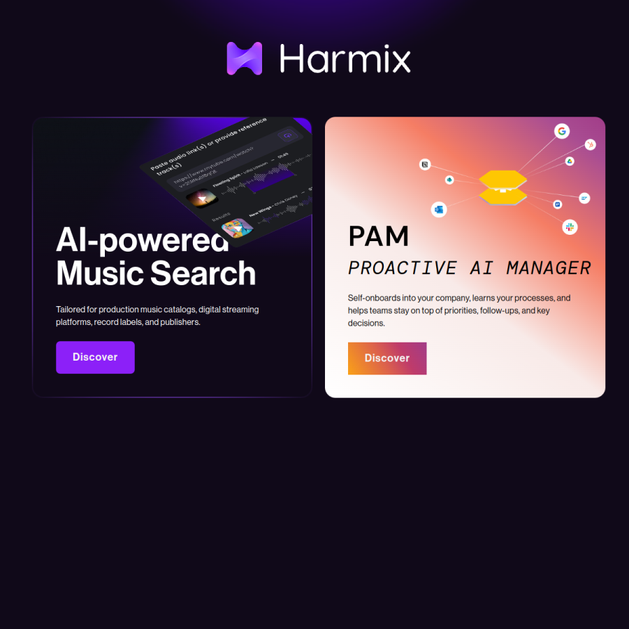harmix.ai homepage screenshot