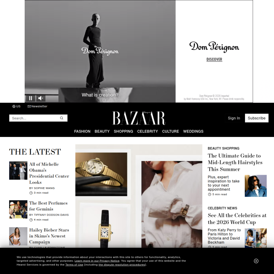 harpersbazaar.com homepage screenshot