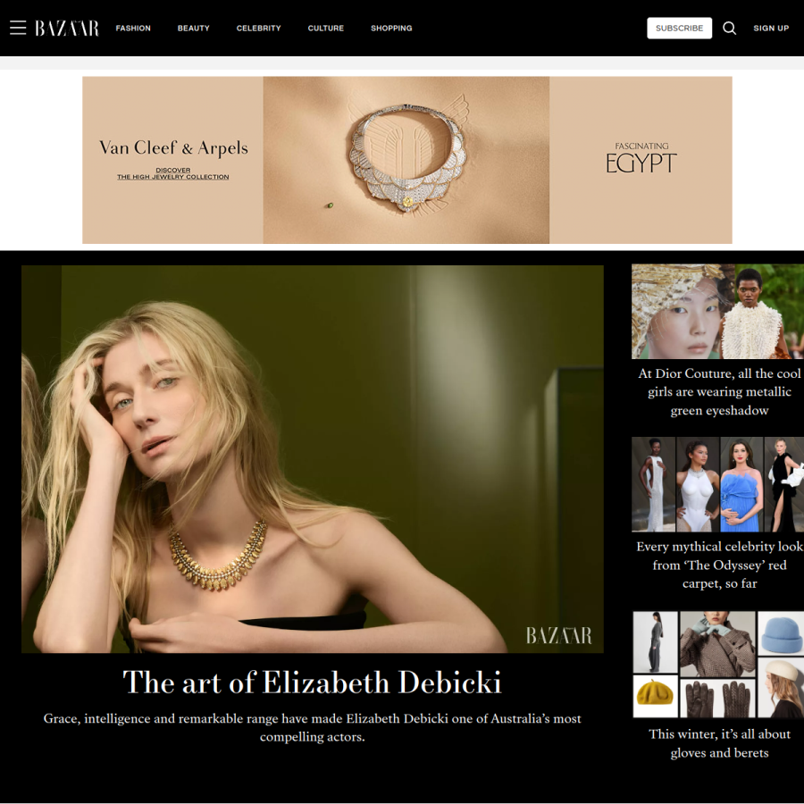 harpersbazaar.com.au homepage screenshot