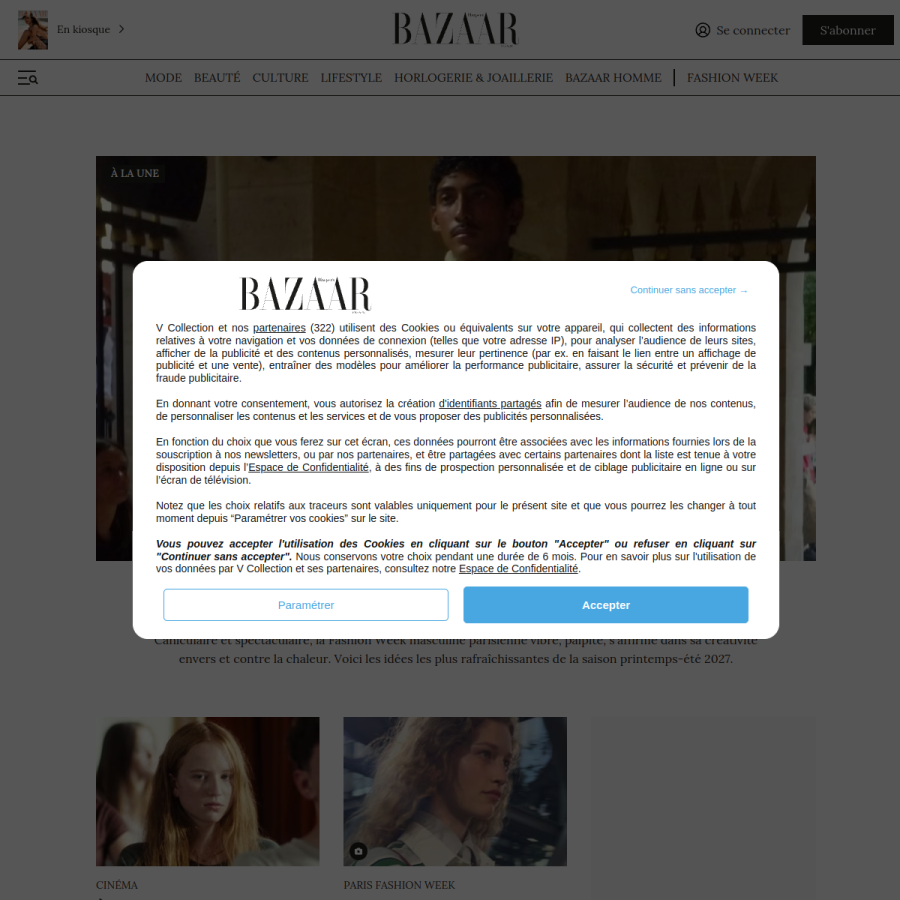 harpersbazaar.fr homepage screenshot