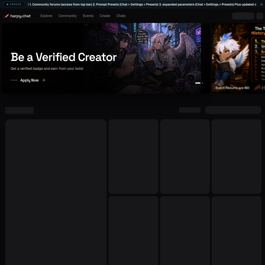 harpy.chat homepage screenshot