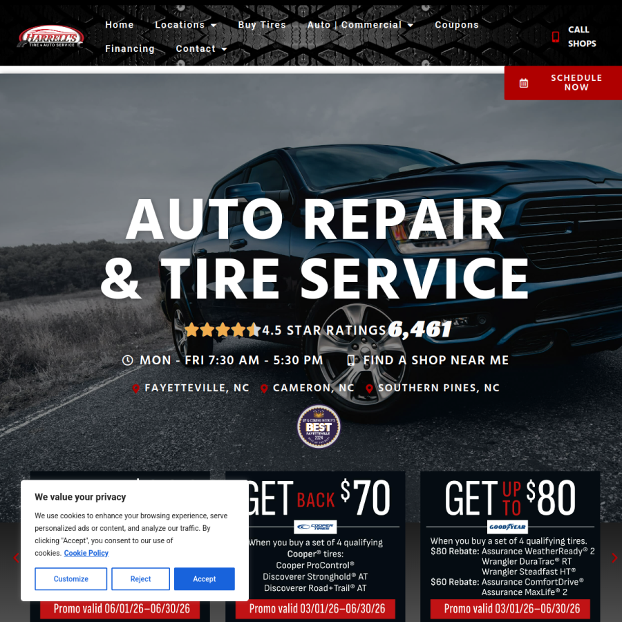 harrellsauto.com homepage screenshot