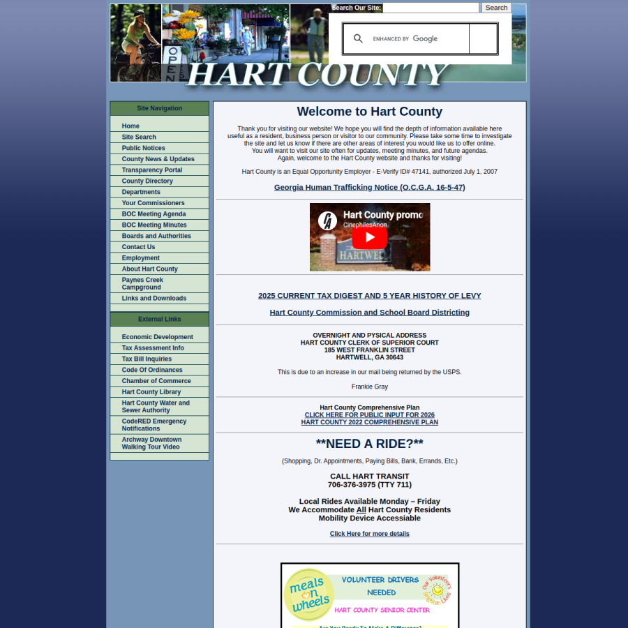 hartcountyga.gov homepage screenshot