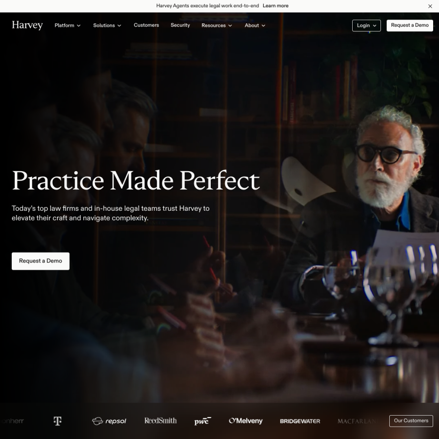 harvey.ai homepage screenshot