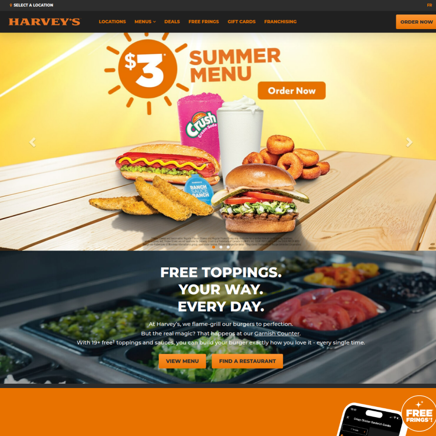harveys.ca homepage screenshot