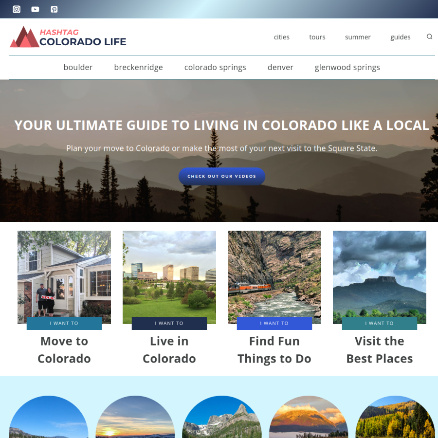 hashtagcoloradolife.com homepage screenshot