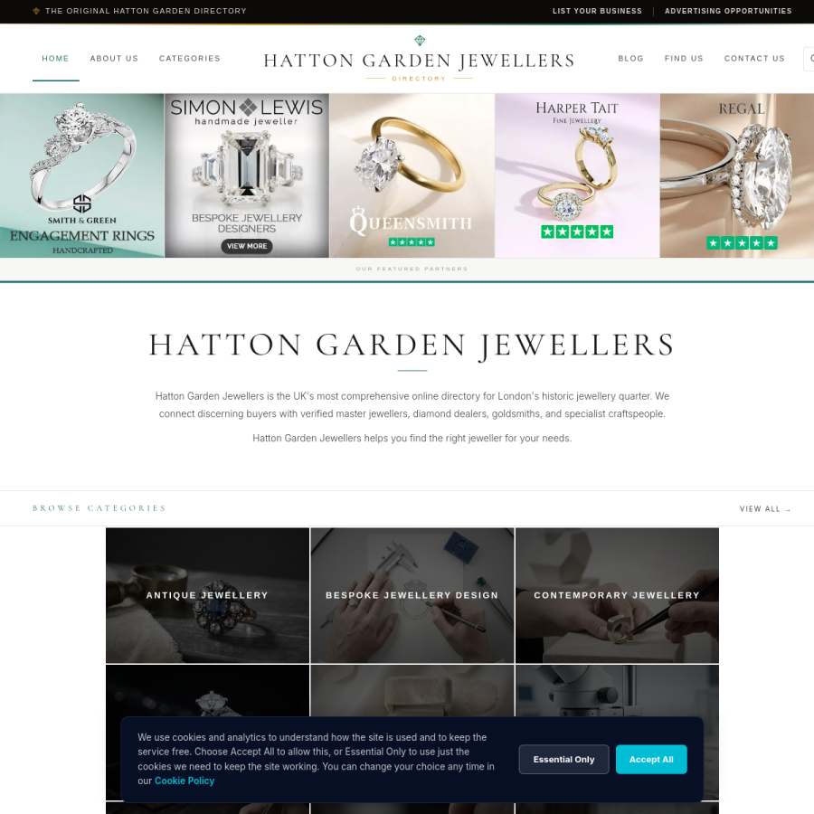 hatton-garden-jewellers.co.uk homepage screenshot