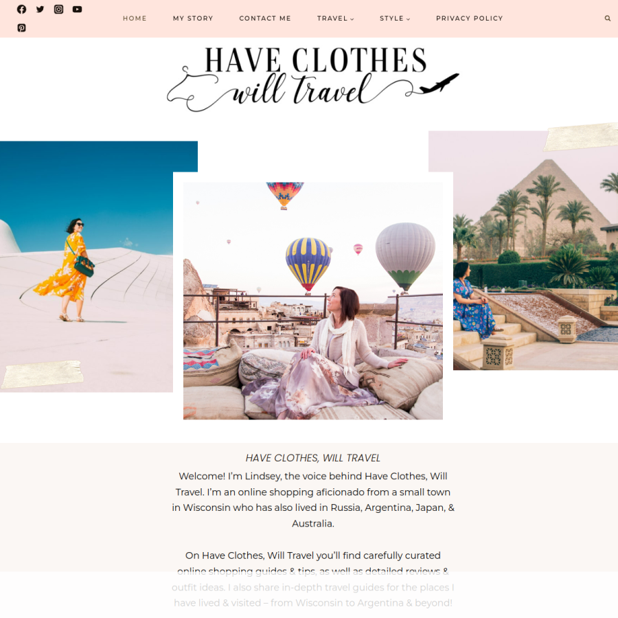 have-clothes-will-travel.com homepage screenshot