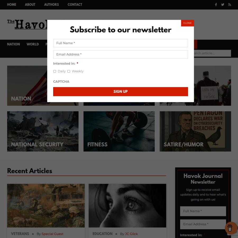 havokjournal.com homepage screenshot