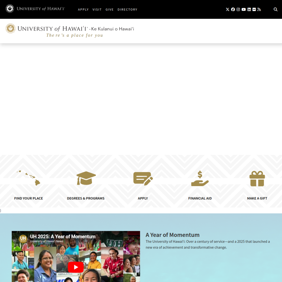 hawaii.edu homepage screenshot