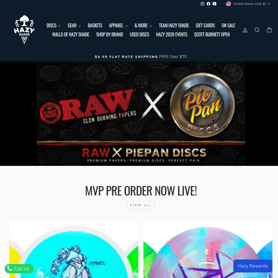 hazyshade.com homepage screenshot