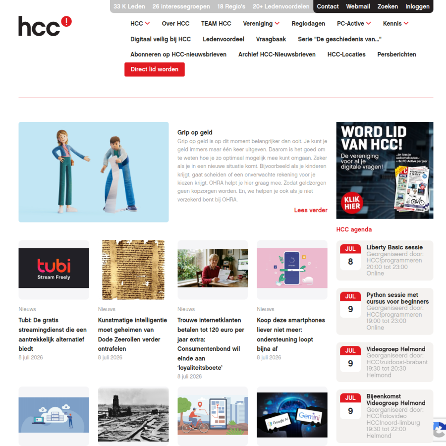 hccnet.nl homepage screenshot