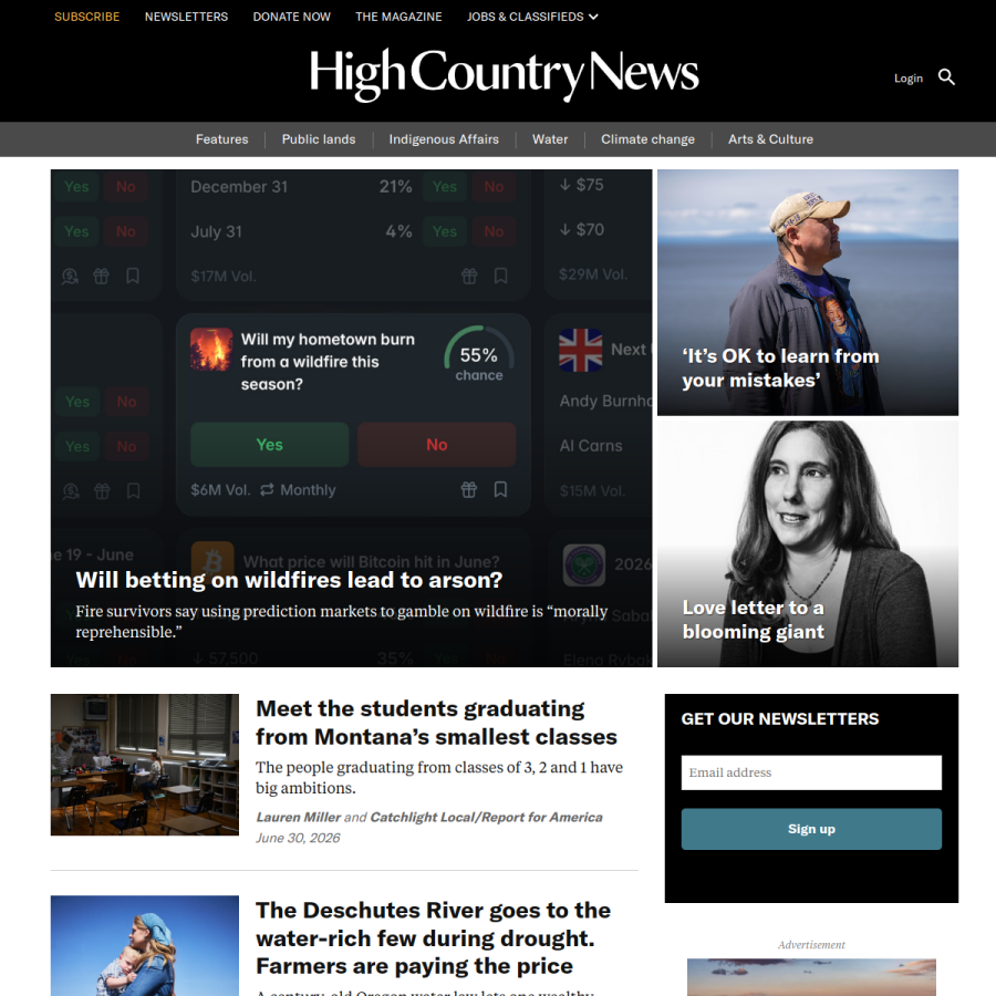hcn.org homepage screenshot
