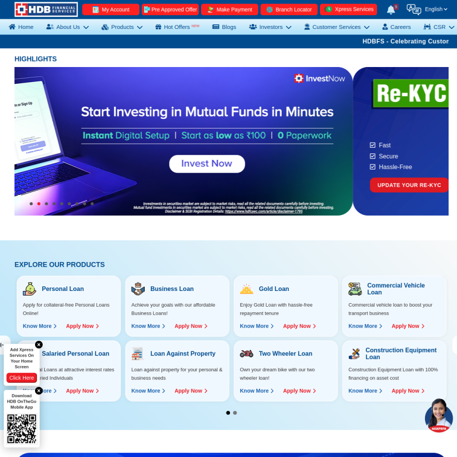 hdbfs.com homepage screenshot