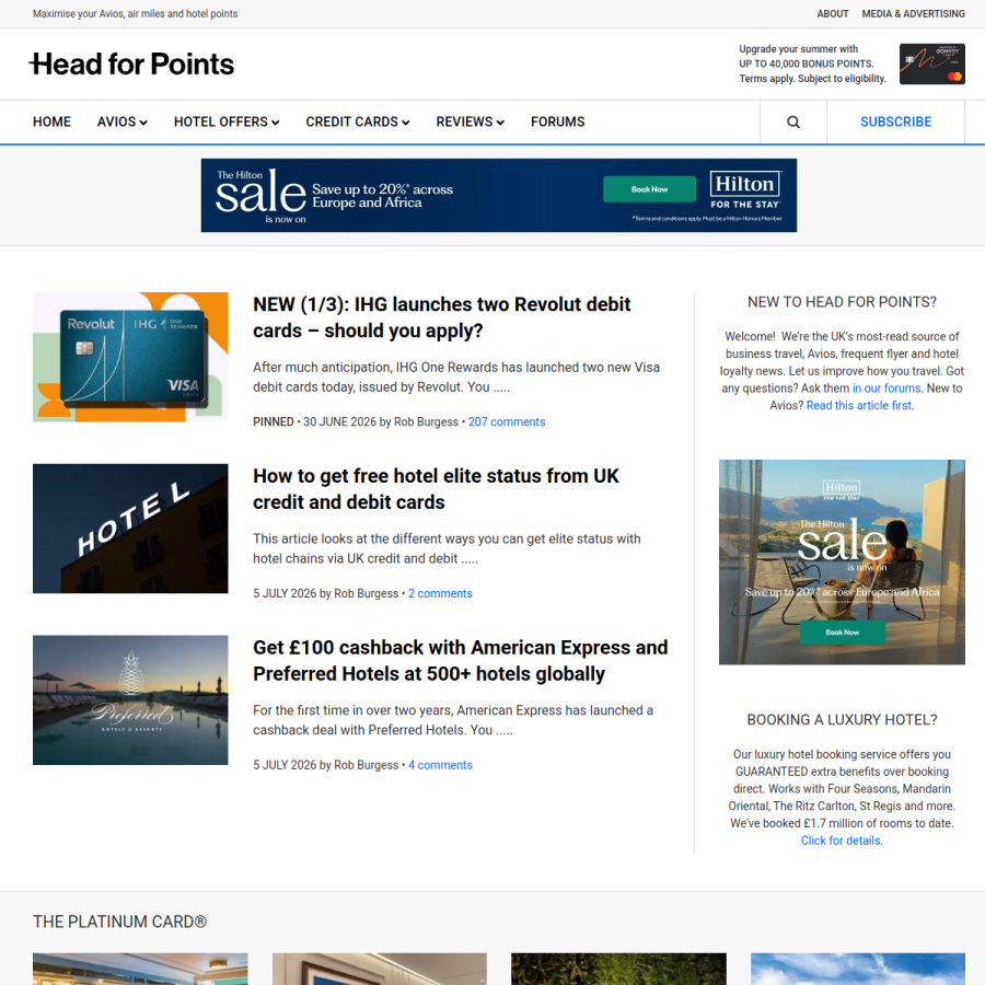 headforpoints.com homepage screenshot