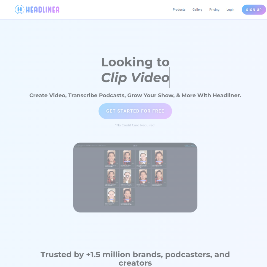 headliner.app homepage screenshot