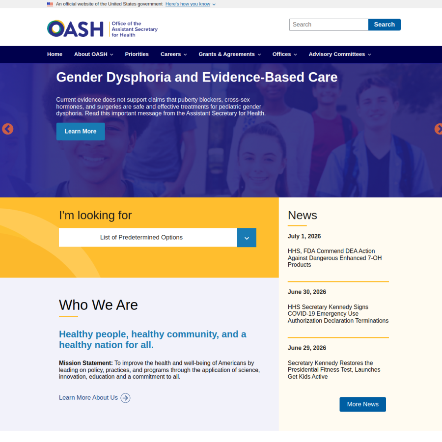 health.gov homepage screenshot