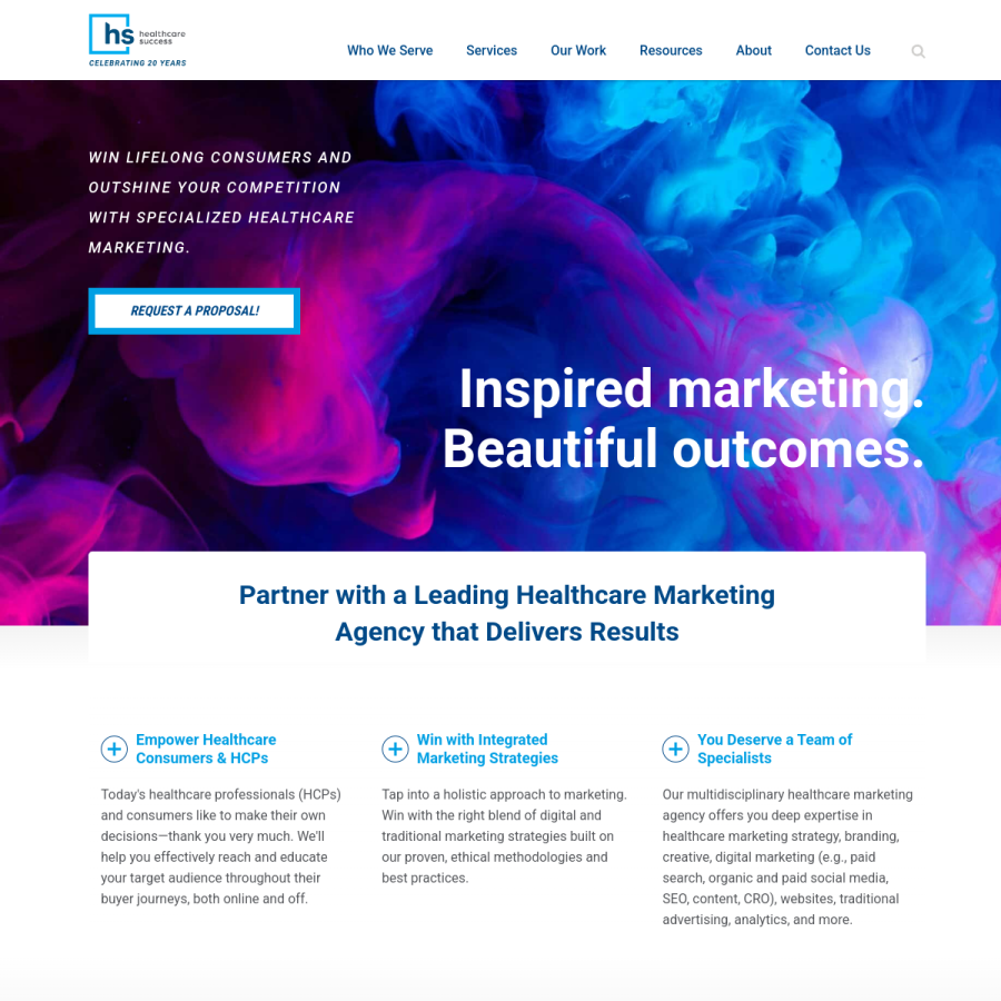 healthcaresuccess.com homepage screenshot