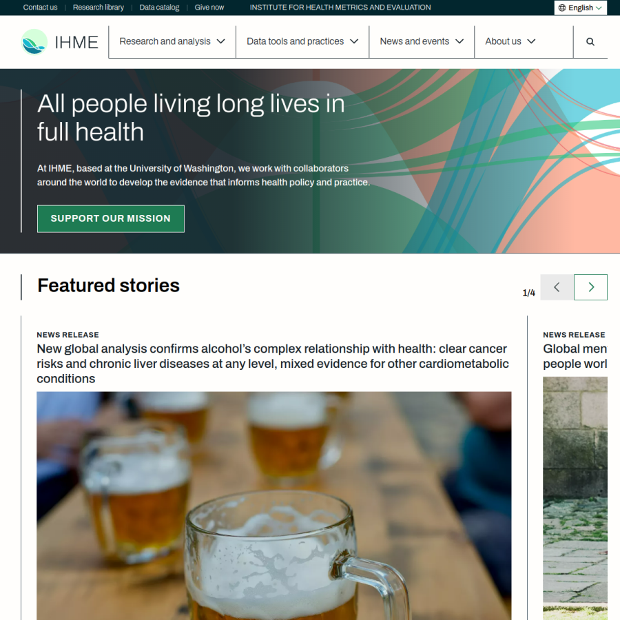 healthdata.org homepage screenshot