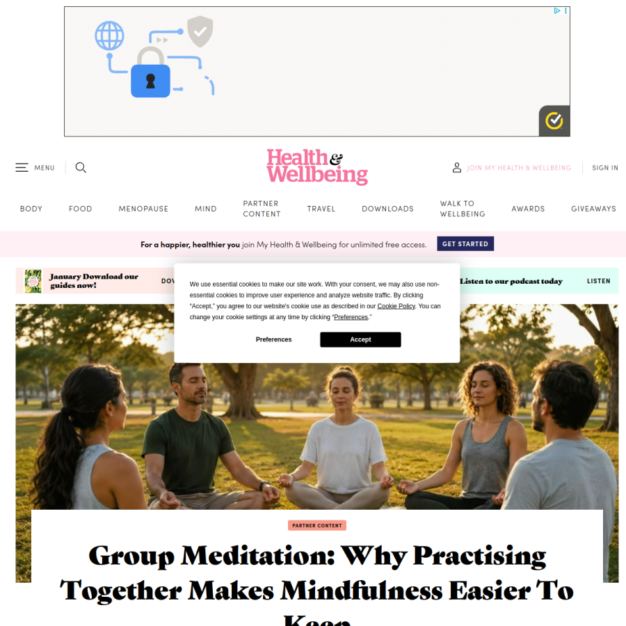 healthwellbeing.com homepage screenshot