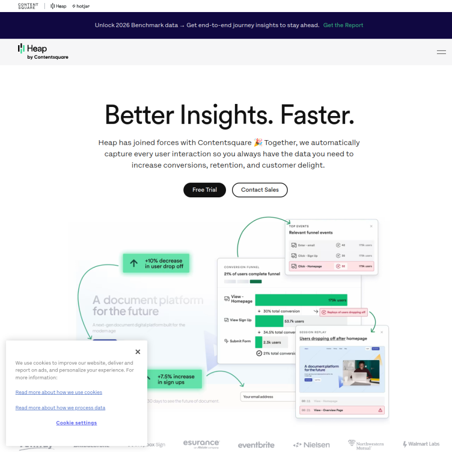 heap.io homepage screenshot