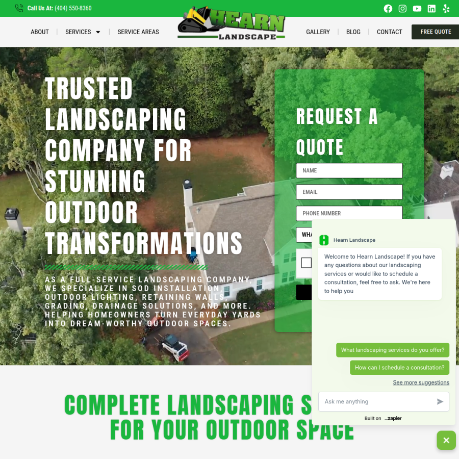 hearnlandscape.com homepage screenshot
