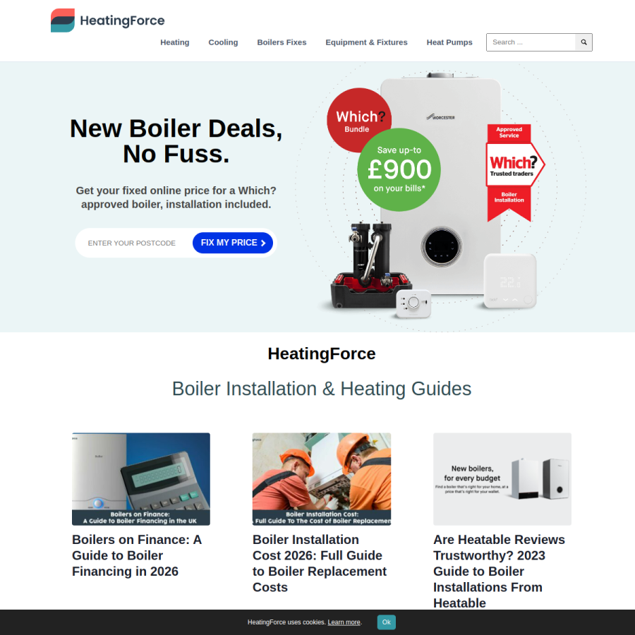 heatingforce.co.uk homepage screenshot
