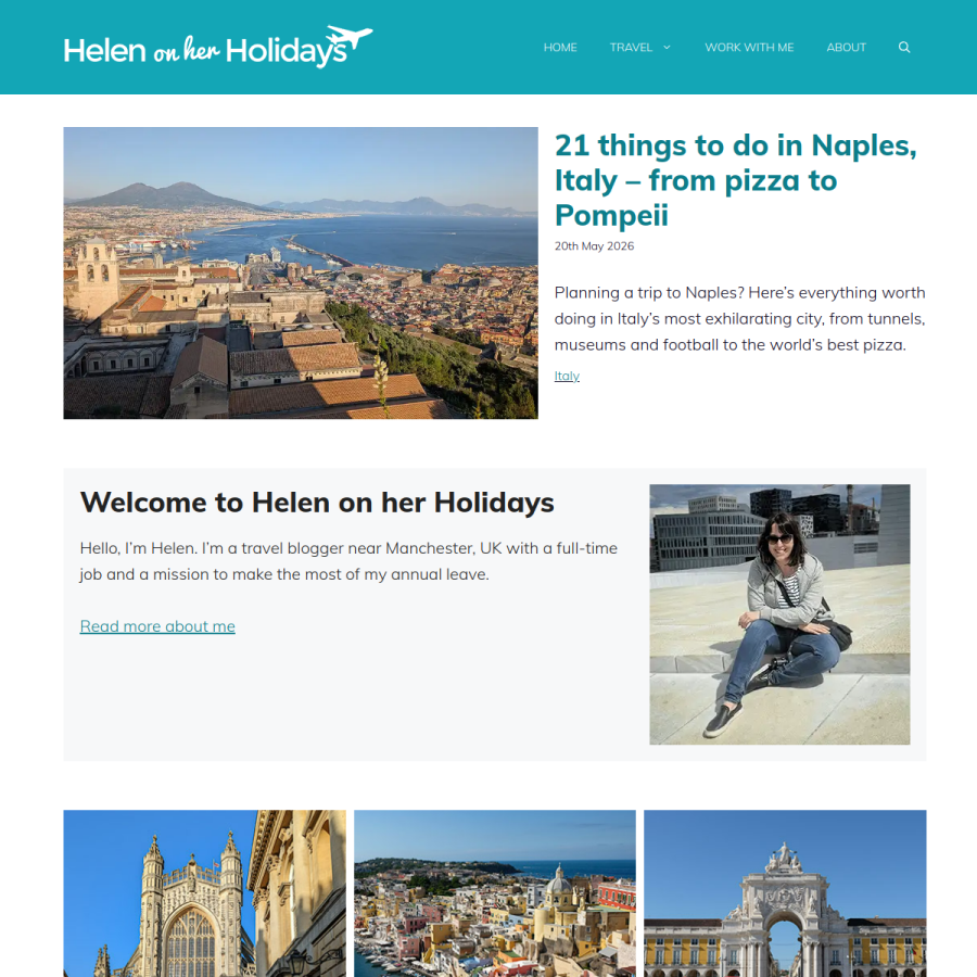 helenonherholidays.com homepage screenshot