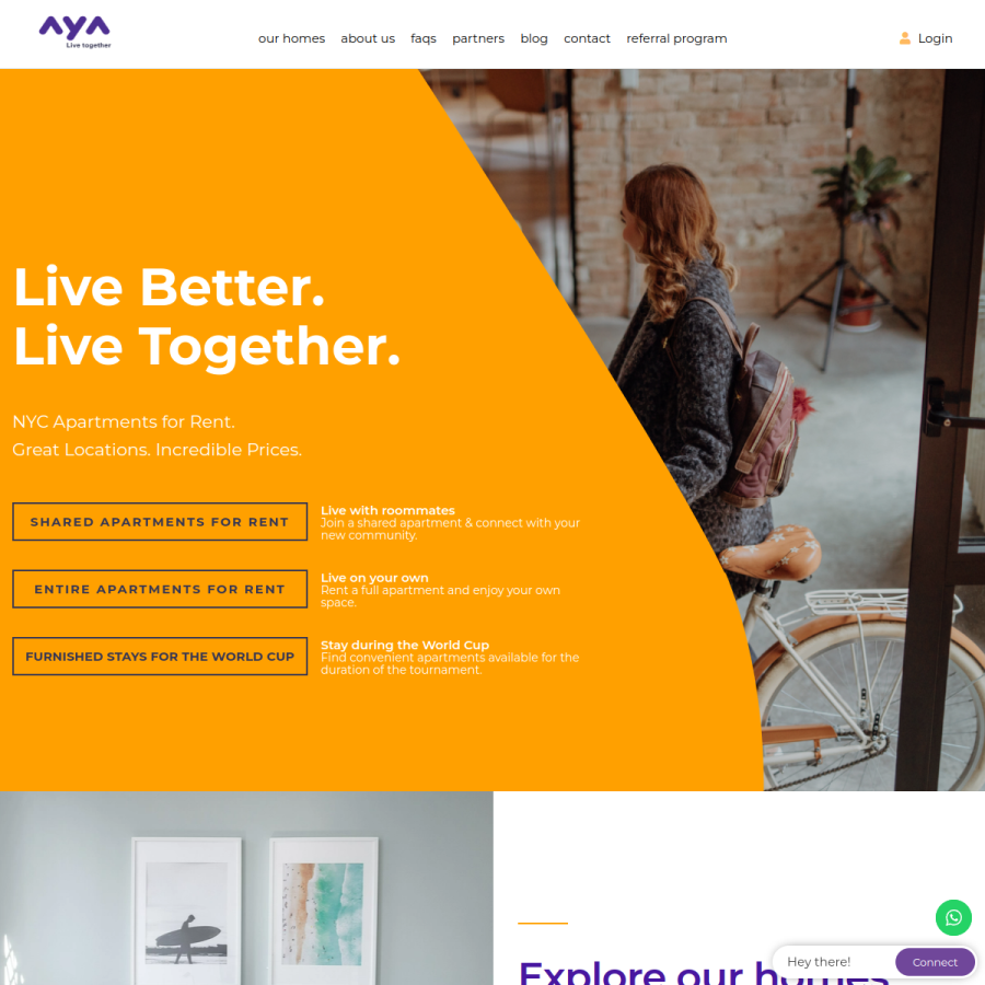 helloaya.com homepage screenshot