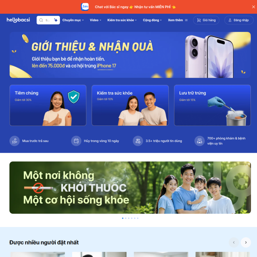 hellobacsi.com homepage screenshot